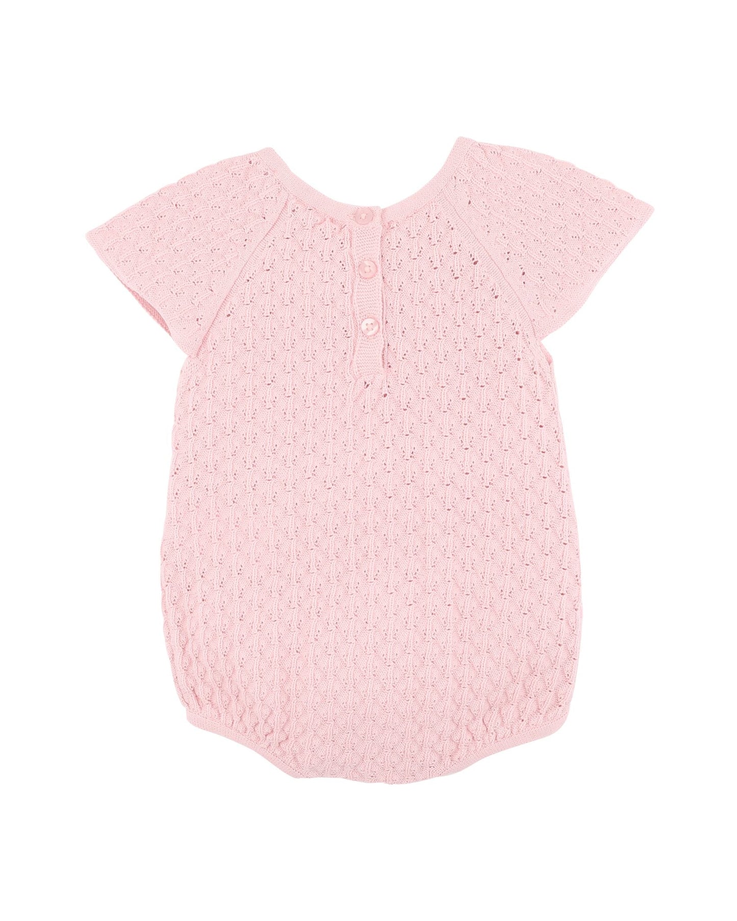 Organic Knit Pointelle Bodysuit Pale Pink - back