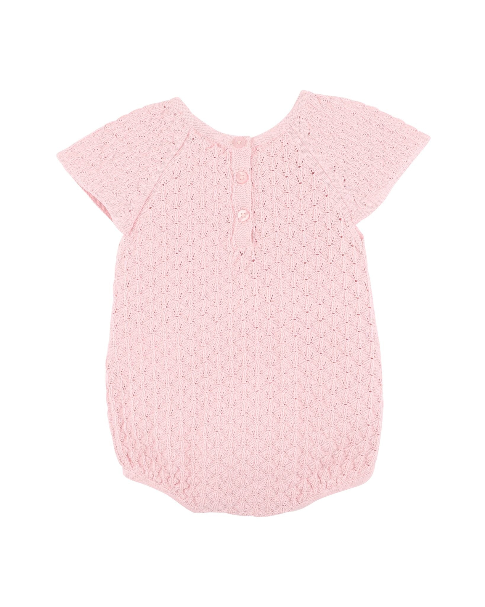 Organic Knit Pointelle Bodysuit Pale Pink - back
