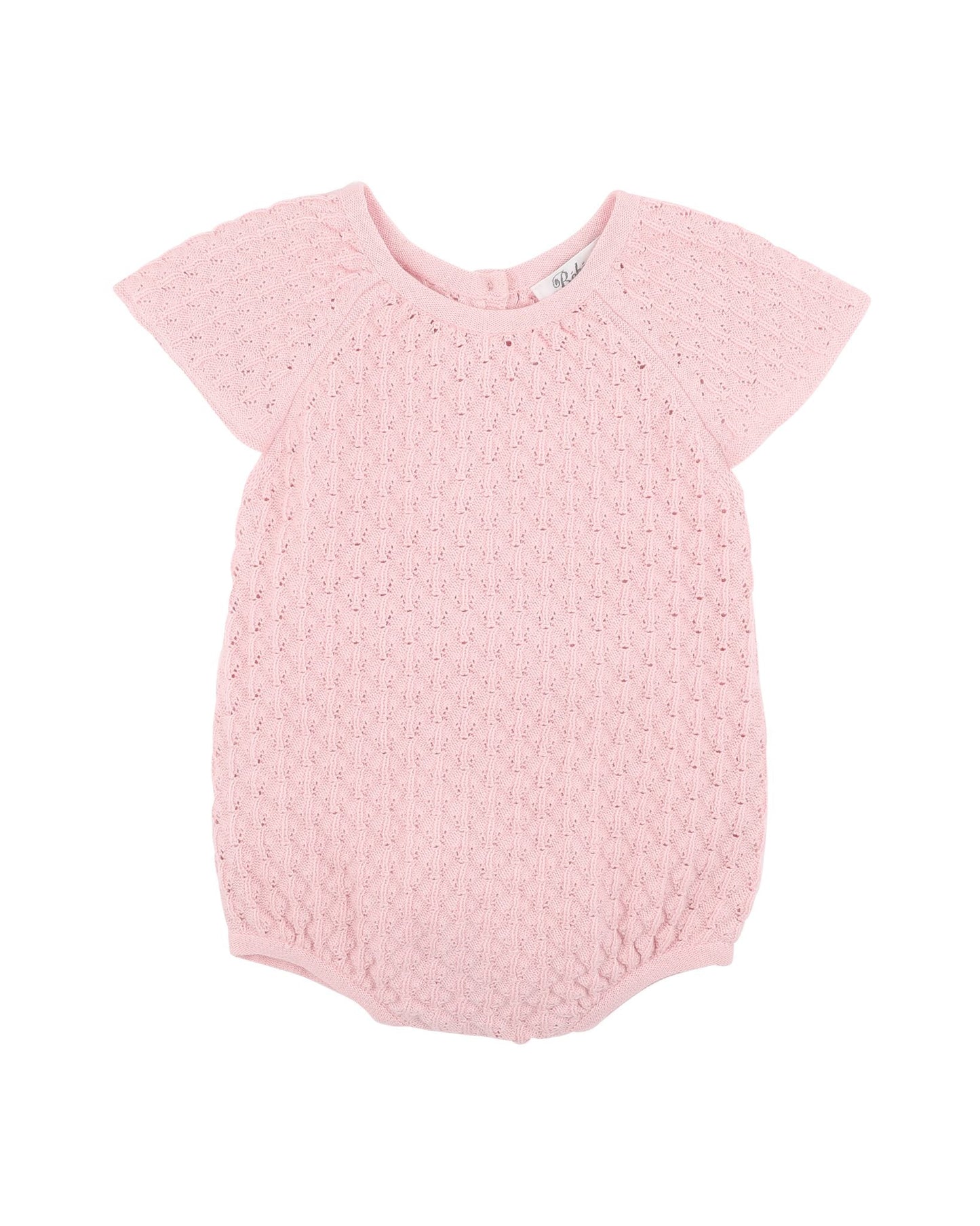 Organic Knit Pointelle Bodysuit Pale Pink - front