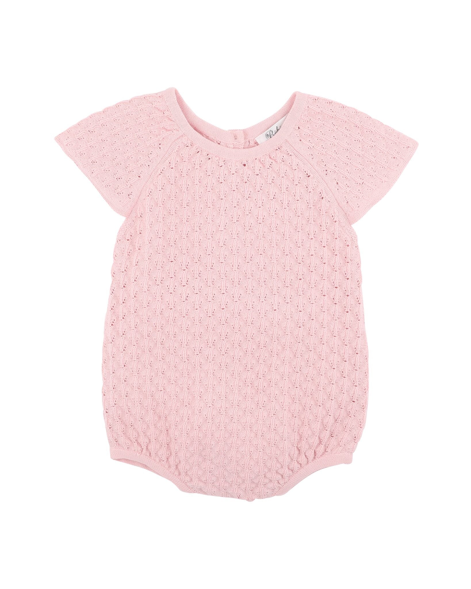 Organic Knit Pointelle Bodysuit Pale Pink - front
