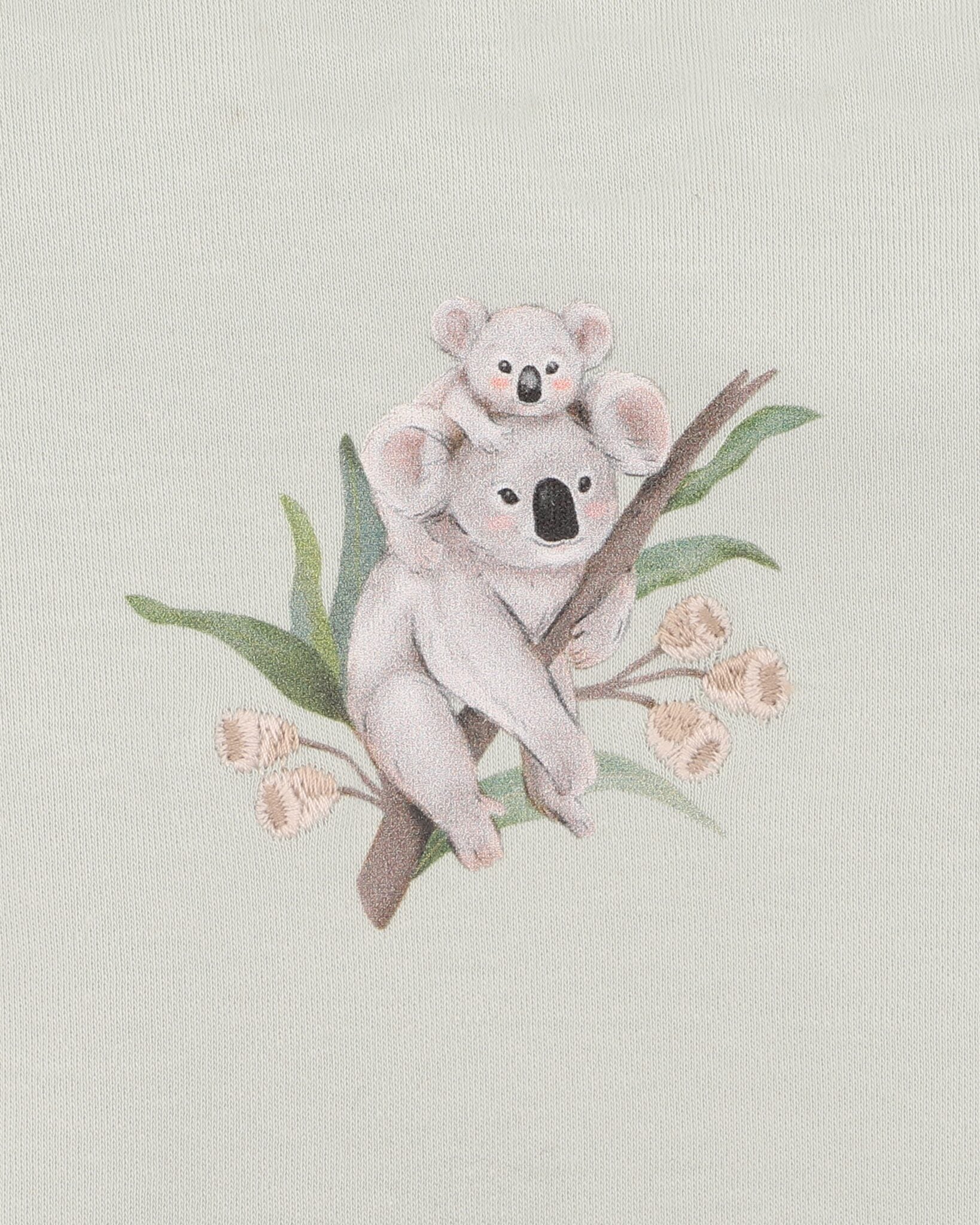 Organic Koala Bodysuit Sage - detail