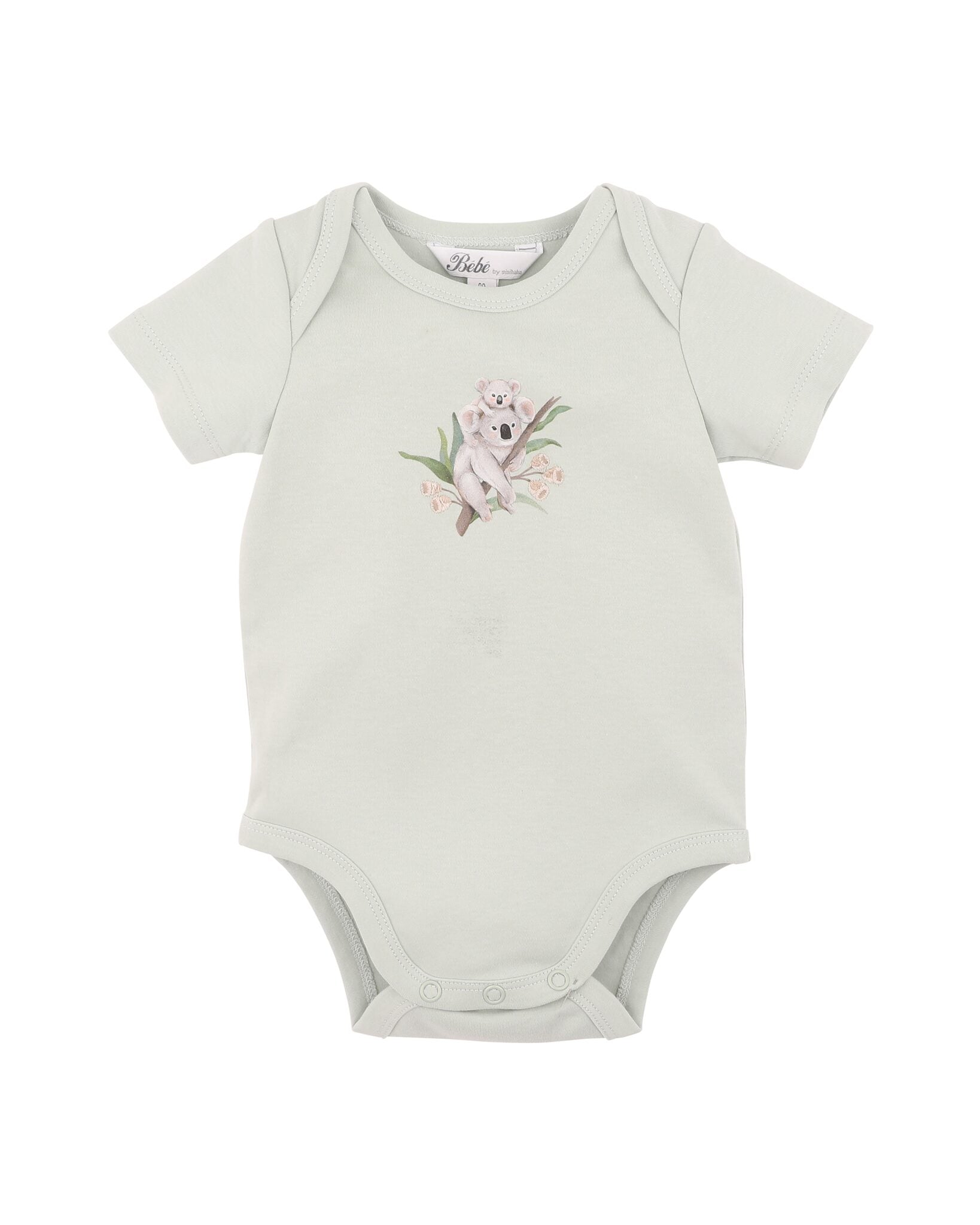Organic Koala Bodysuit Sage - front