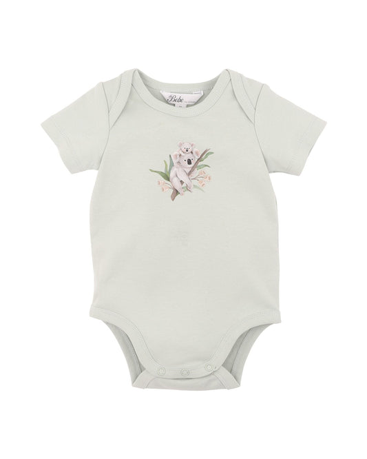 Organic Koala Bodysuit Sage - front