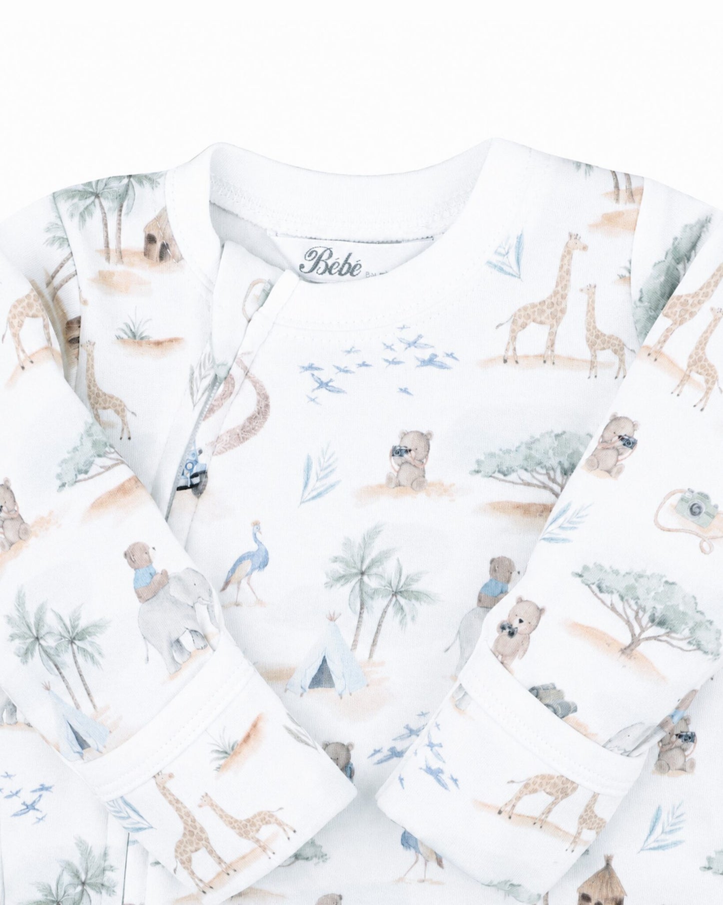 Organic LS Zipsuit Brady Print - detail