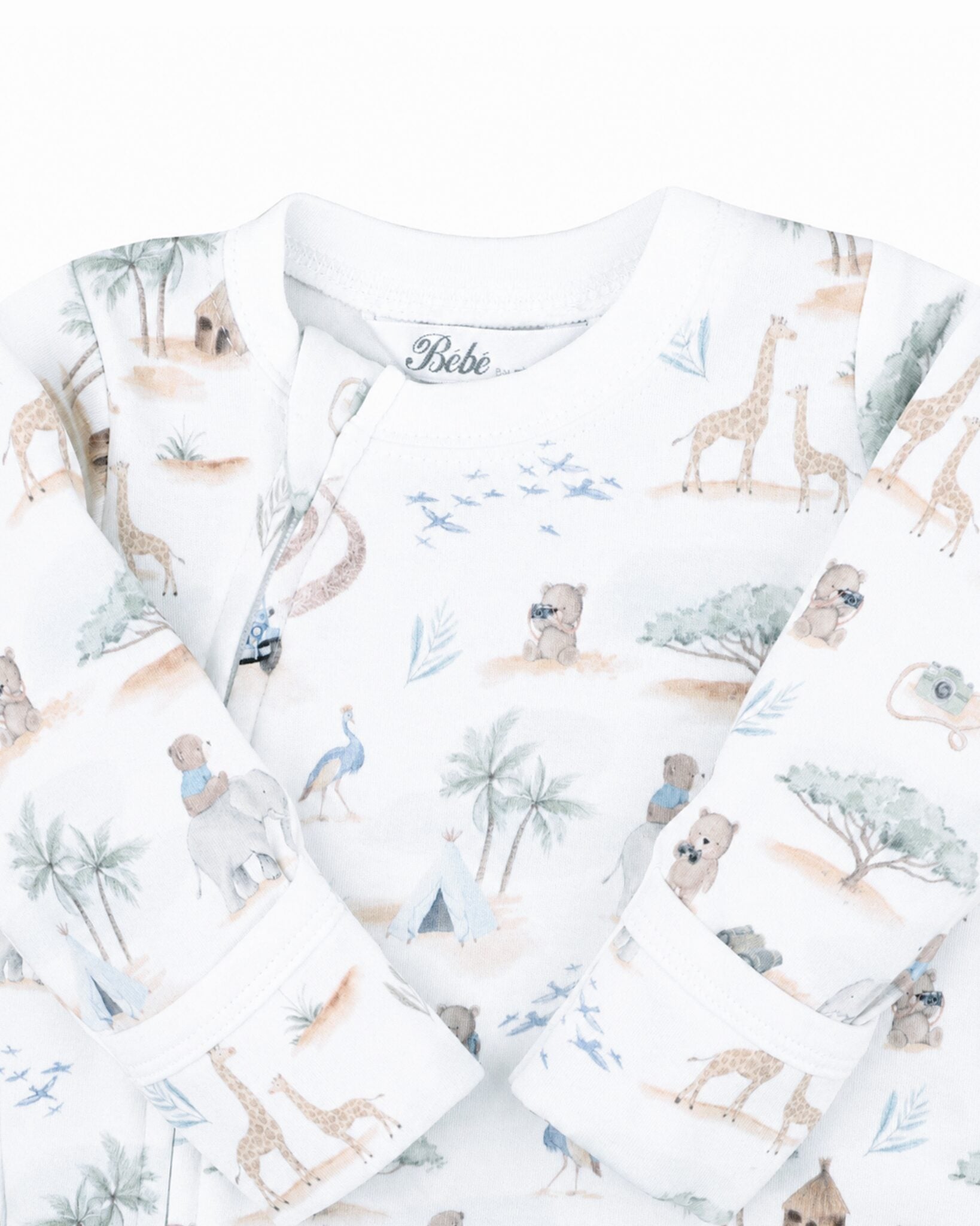 Organic LS Zipsuit Brady Print - detail