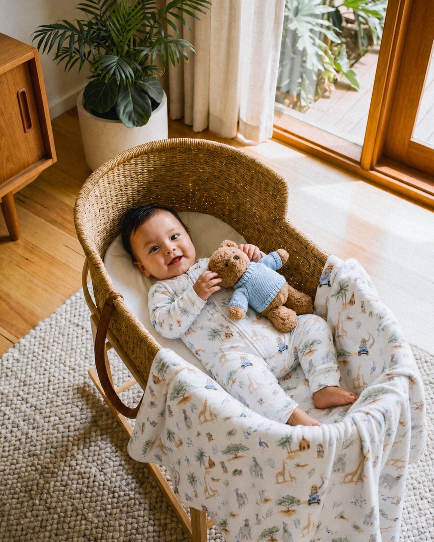 Organic LS Zipsuit Brady Print - lifestyle