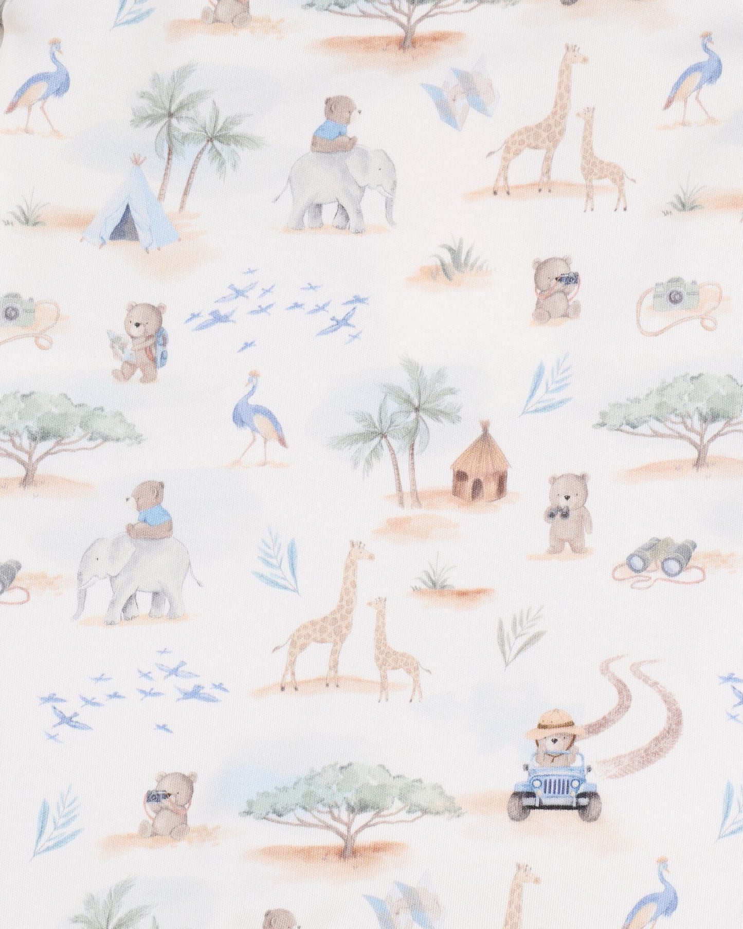 Organic SS Zip Romper Brady Print - detail