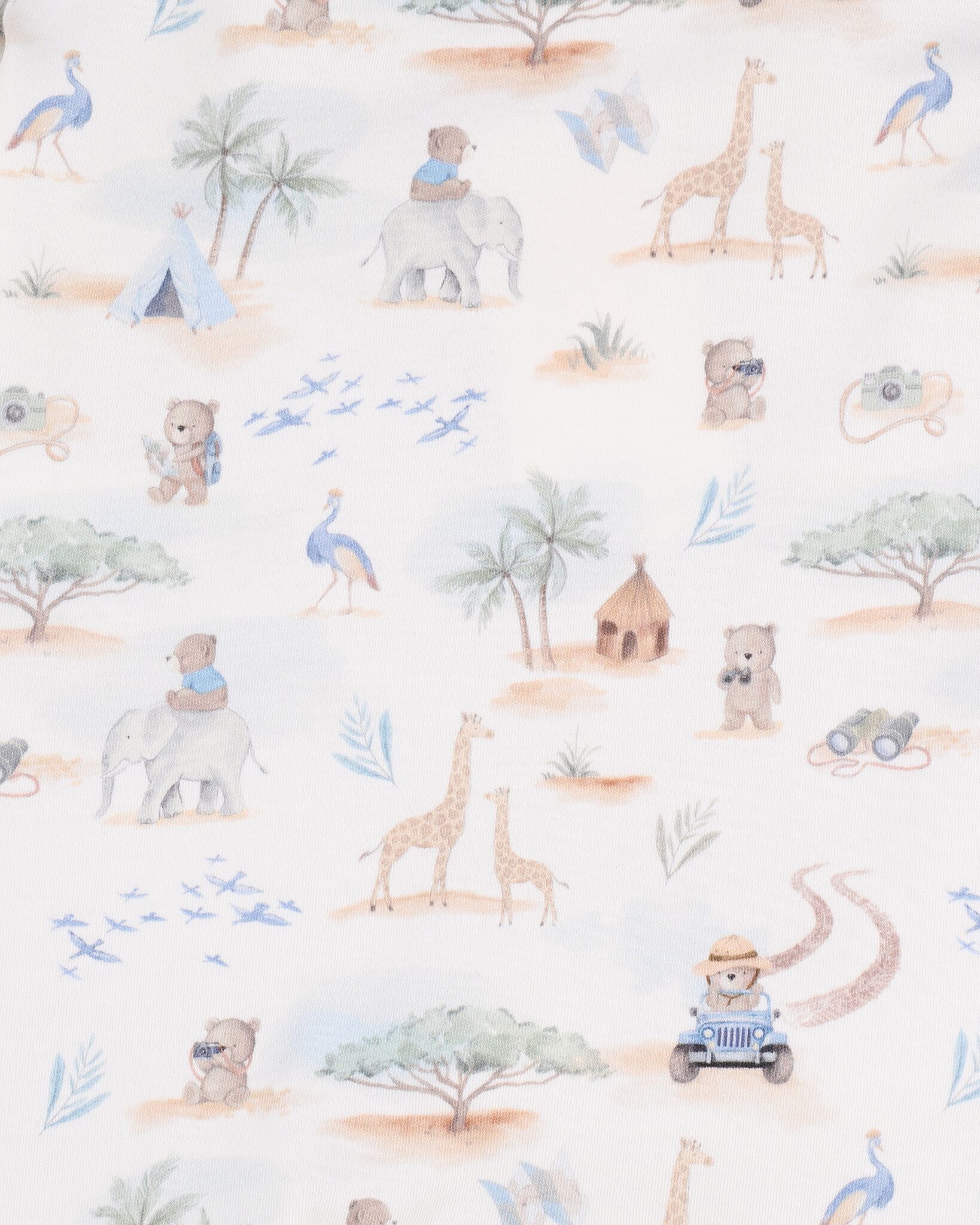 Organic SS Zip Romper Brady Print - detail