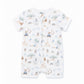 Organic SS Zip Romper Brady Print - front