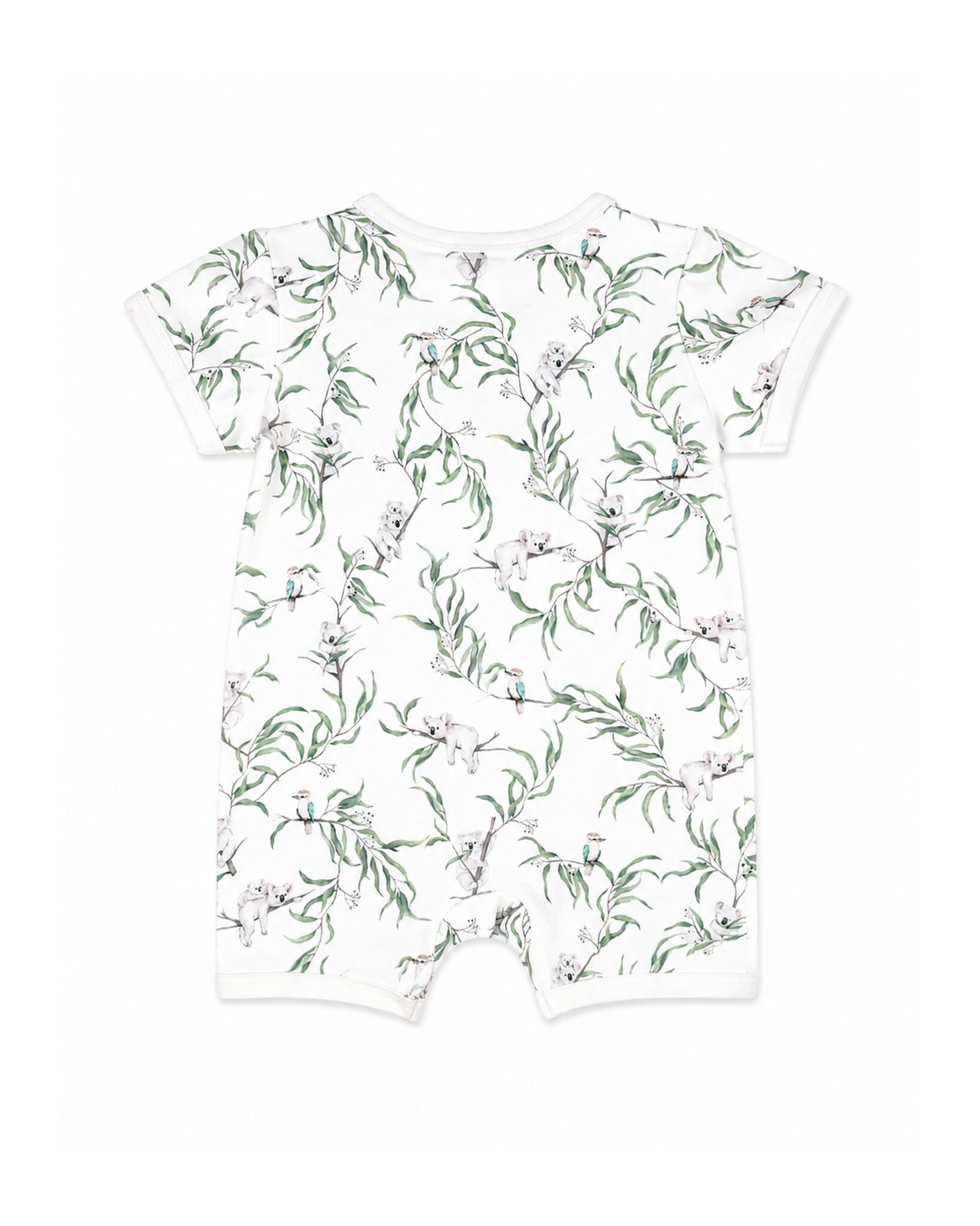 Organic SS Zip Romper Taylor Print - back