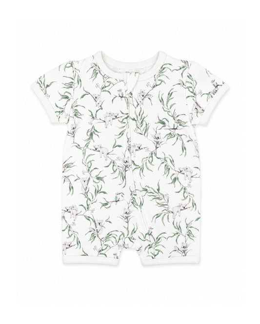 Organic SS Zip Romper Taylor Print - front