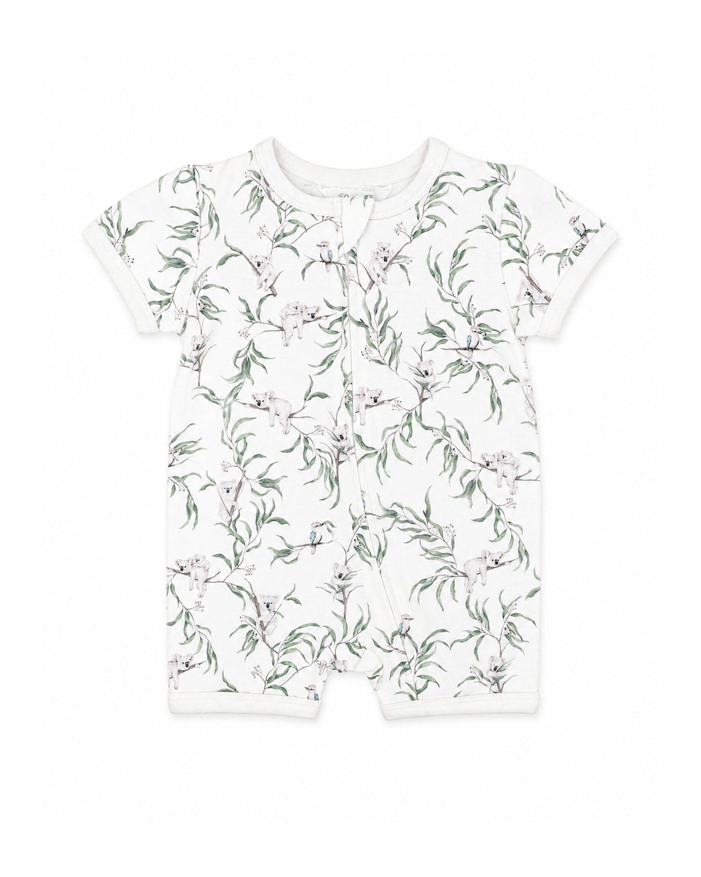 Organic SS Zip Romper Taylor Print - front
