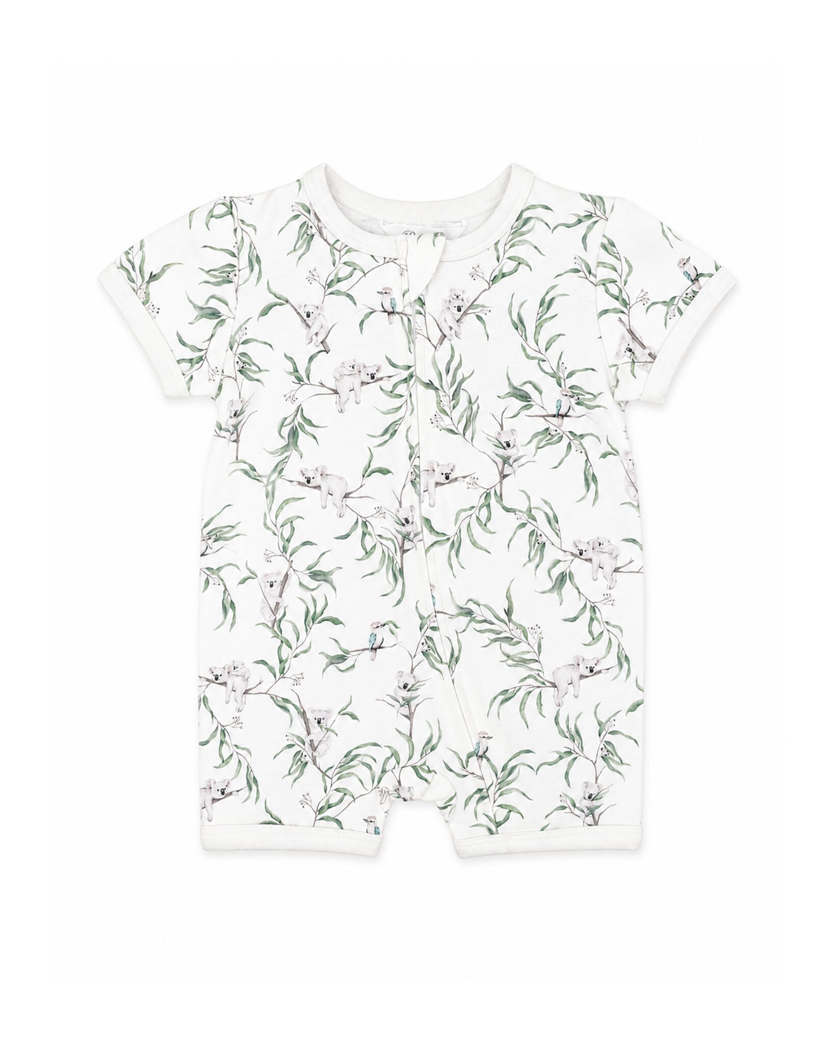 Organic SS Zip Romper Taylor Print - front