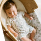 Organic SS Zip Romper Taylor Print - lifestyle