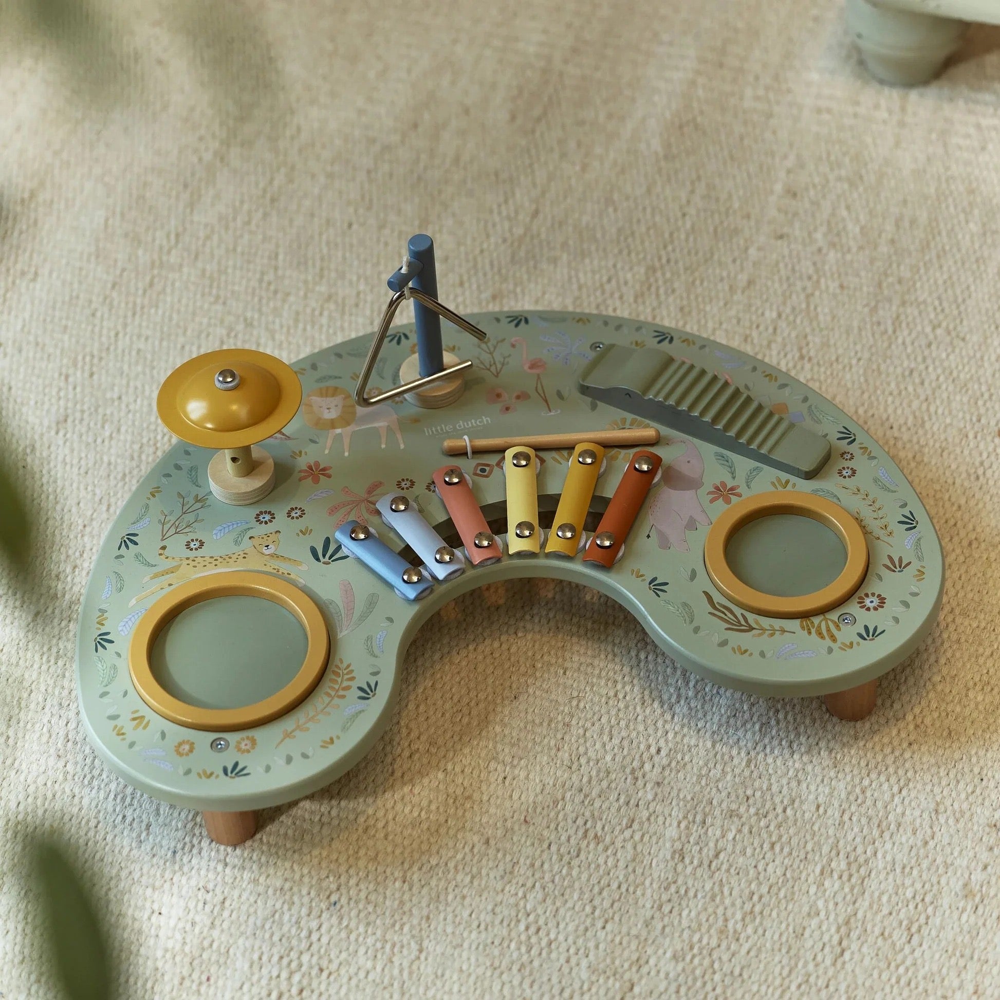 Little Dutch Safari Friends Music Table in a playroom setting