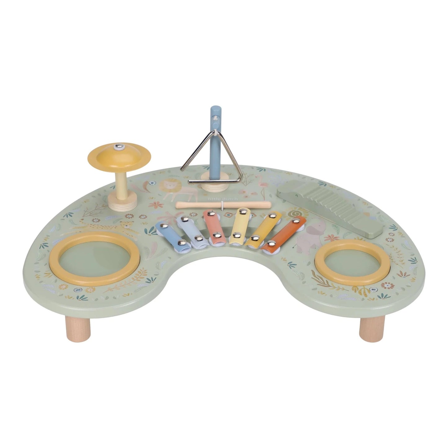 Little Dutch Safari Friends Music Table with drums, xylophone and percussion instruments