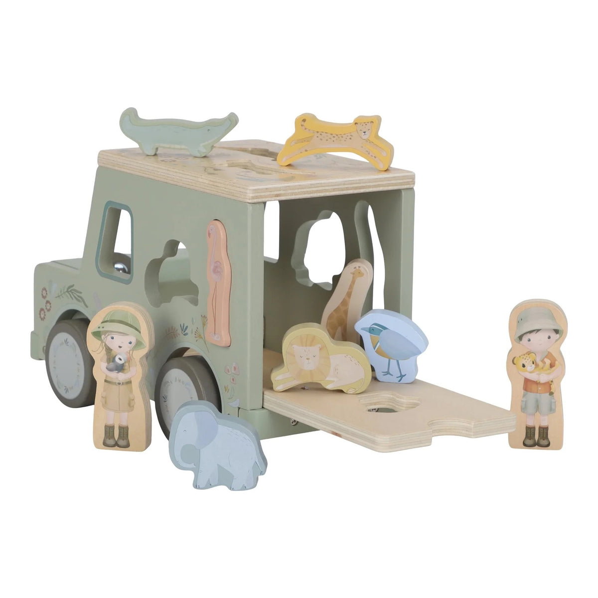 Little Dutch Safari Friends Shape Sorter Safari Car with animal pieces