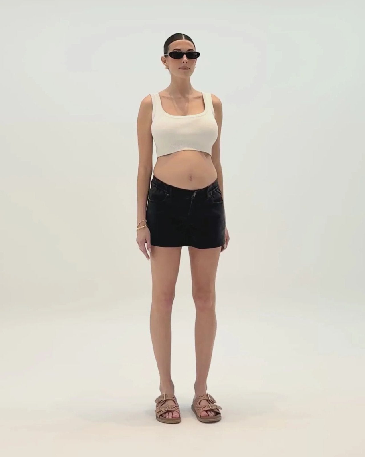 Heaven Denim Maternity Shorts Black