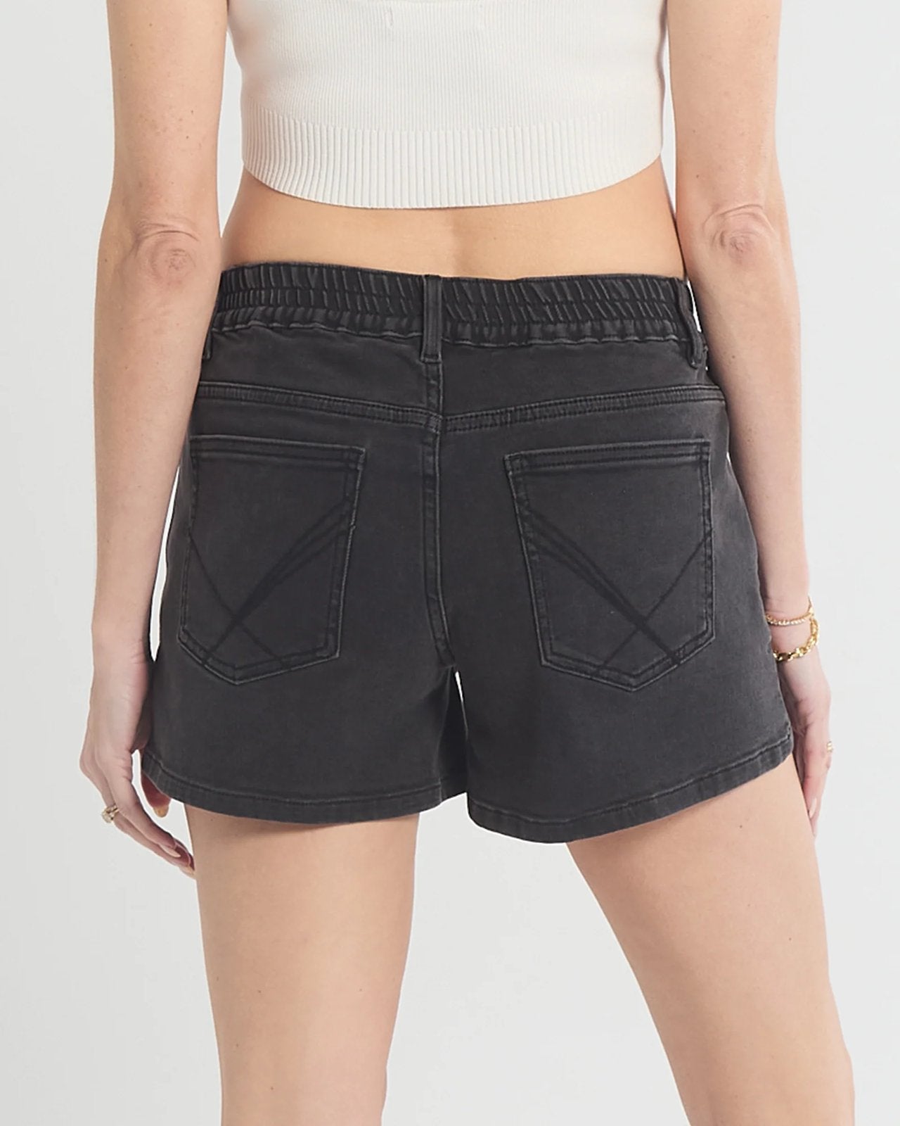 Heaven Denim Maternity Shorts Black