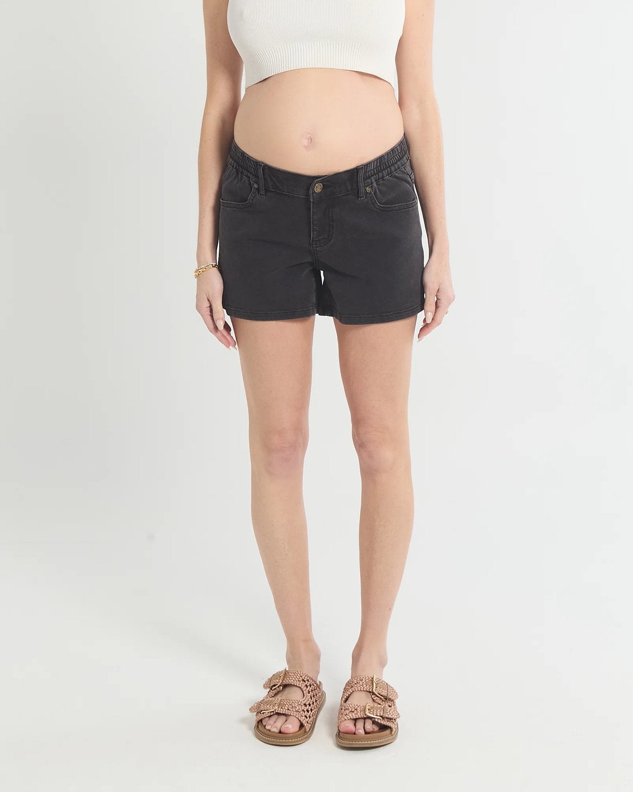 Heaven Denim Maternity Shorts Black