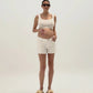 Heaven Denim Maternity Shorts White
