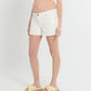 Heaven Denim Maternity Shorts White