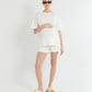 Heaven Denim Maternity Shorts White