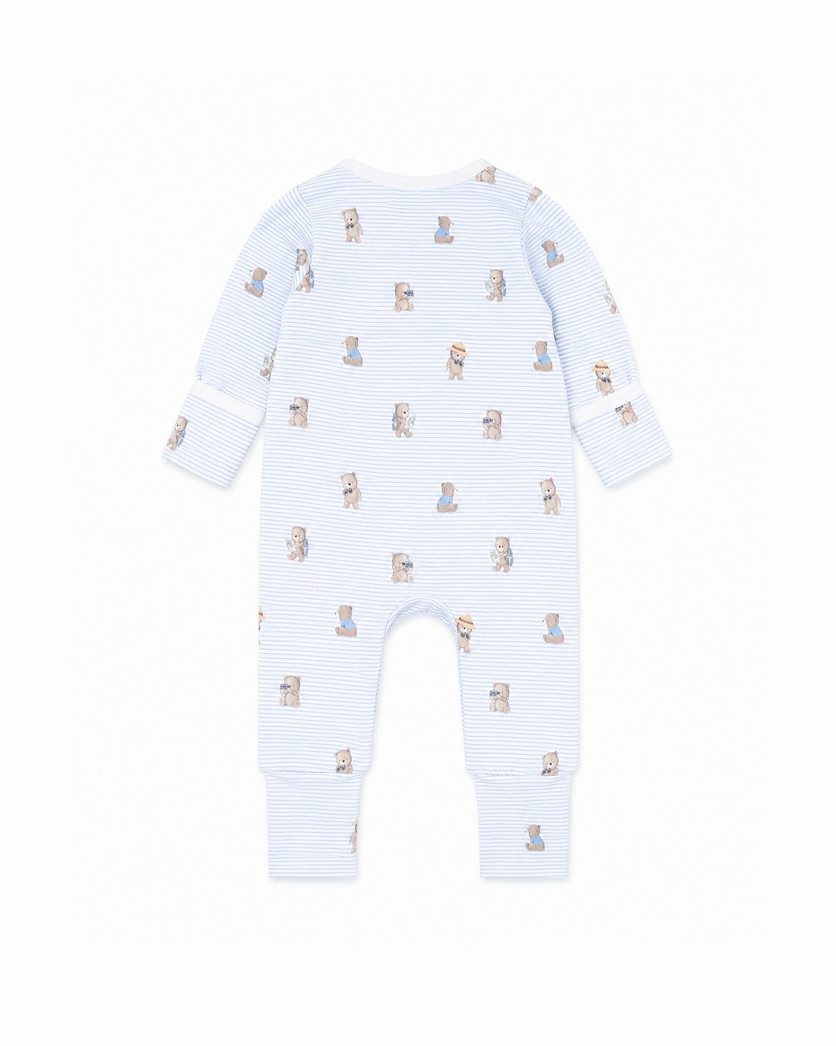Stripe Organic LS Zipsuit Brady Stripe - back