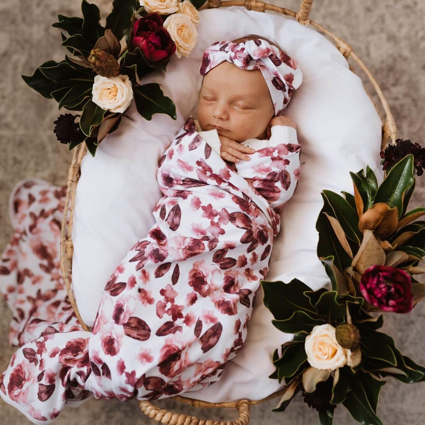 Wrap and Topknot Headband set Fleur