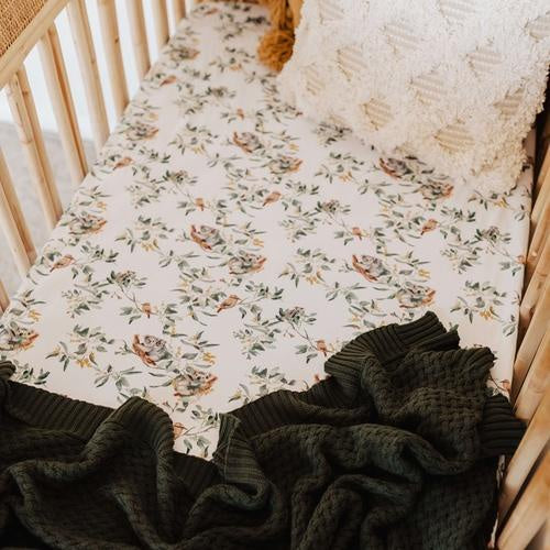 Fitted Cot Sheet Eucalypt