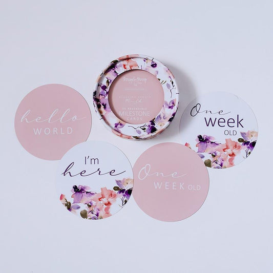 Milestone Cards Blushing Beauty and Musk Pink
