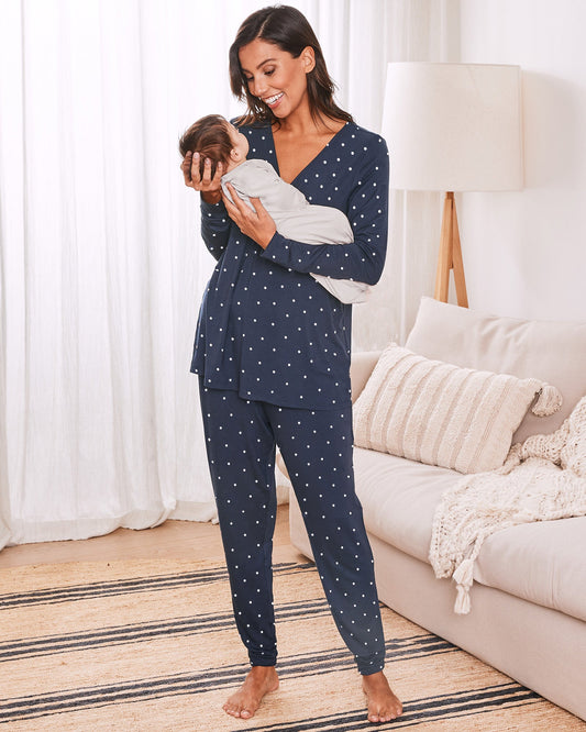 Maternity Nursing Lounge Pyjama Set Polka Dot