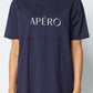 Apero Essential Embroidered Panel Nursing Tee -  Navy / White