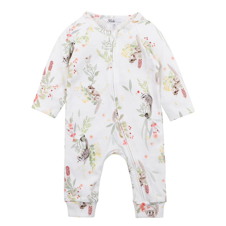 Possum Long Sleeve  Zip Romper Prem - Toddler