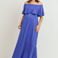 Hello Miz Ruffle Off Shoulder Maxi Maternity Dress