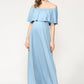 Hello Miz Ruffle Off Shoulder Maxi Maternity Dress