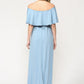 Hello Miz Ruffle Off Shoulder Maxi Maternity Dress