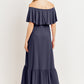 Hello Miz Tie Waist Off Shoulder Maternity Maxi Dress