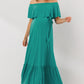 Hello Miz Tie Waist Off Shoulder Maternity Maxi Dress