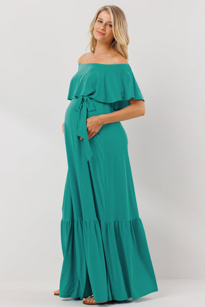 Turquoise maternity maxi dress Clearance