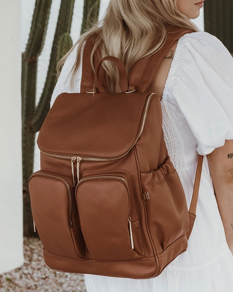 Leather Nappy Backpack Terracotta