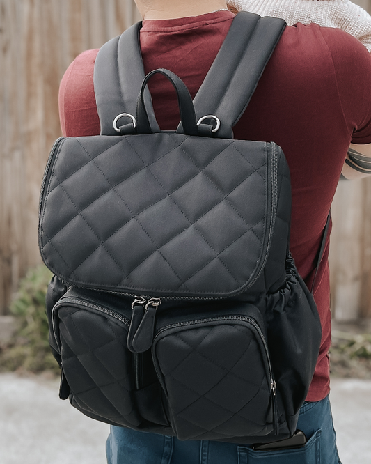 Nappy Backpack Black Quilt