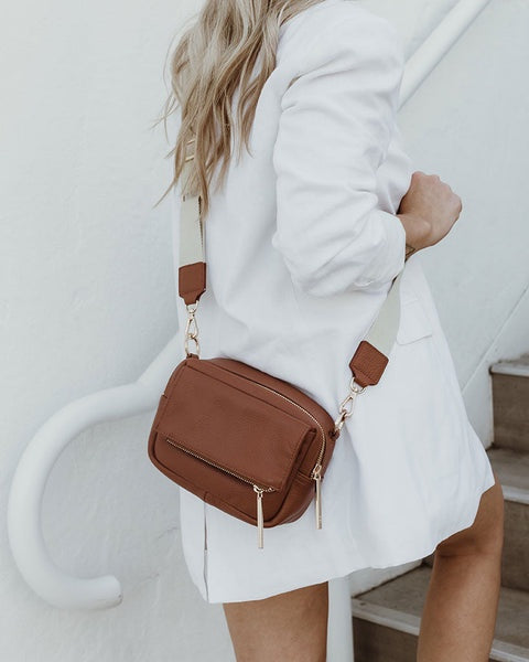 Playground Cross Body Leather Bag Terracotta