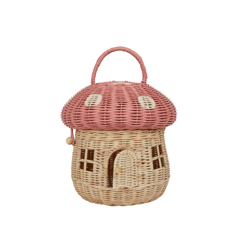 Olli Ella Rattan Mushroom Basket Musk