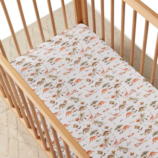 Snuggle Hunny Dino Fitted Cot Sheet