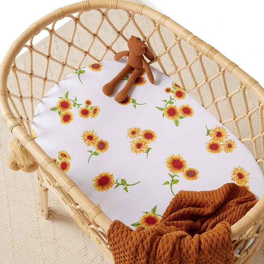 Bassinet Sheet/Change pad cover Sunflowers