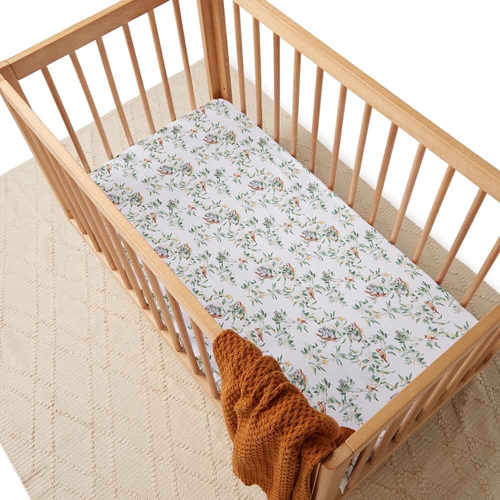 Fitted Cot Sheet Eucalypt