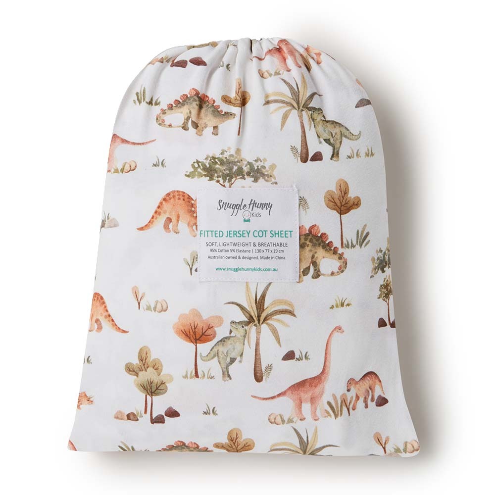 Snuggle Hunny Dino Fitted Cot Sheet