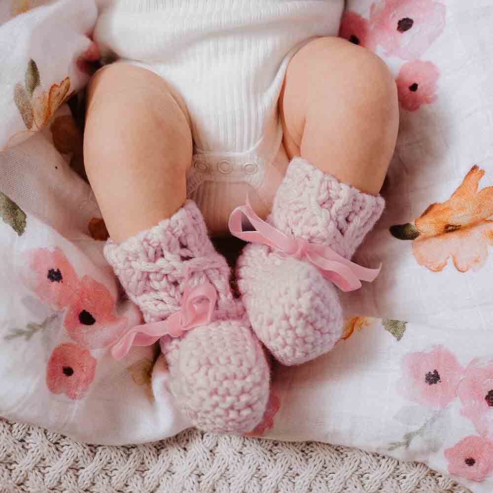 Bonnet and Booties Pink