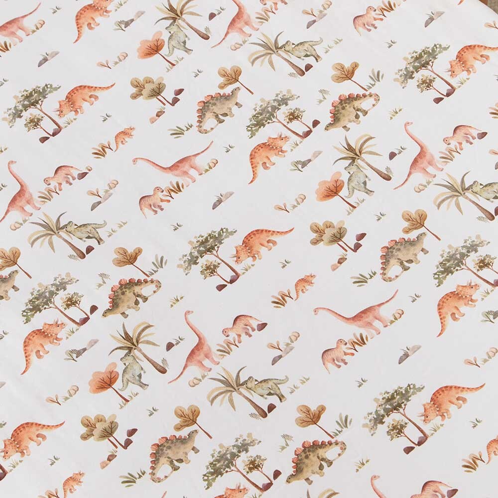 Snuggle Hunny Dino Fitted Cot Sheet